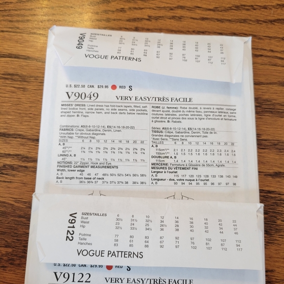 Very Easy Vogue Sewing Patterns (2) ~ Appear Unused ~ 2014 & 2015 ~ Retro Look - Picture 13 of 13